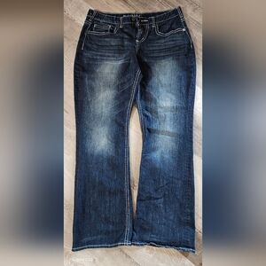 Maurices Dark Blue Denim Jeans with Teal Trim